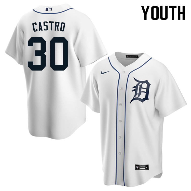 Nike Youth #30 Harold Castro Detroit Tigers Baseball Jerseys Sale-White